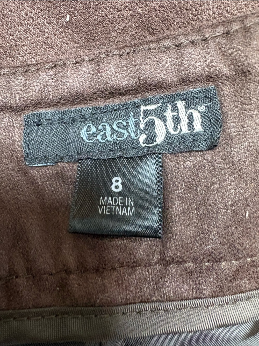 East 5th brown Maxi Skirt with Flared Panels lined faux suede - Picture 4 of 7